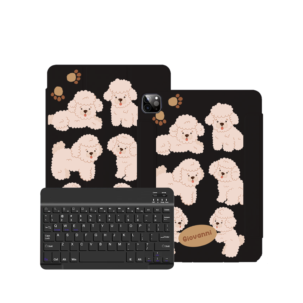 غطاء قابل للطي بلوحة مفاتيح لاسلكية لأجهزة iPad / Android Tab - Poodle Squad 2.0