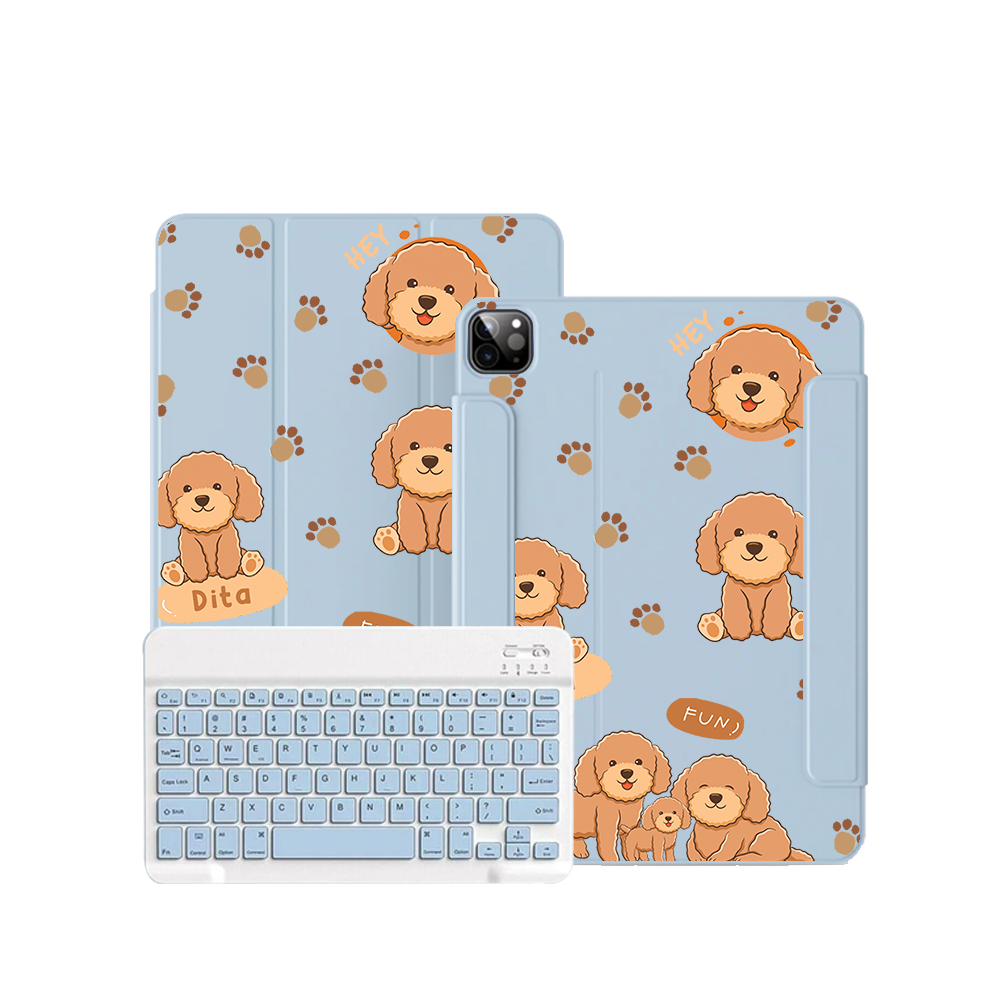 ฝาพับคีย์บอร์ดไร้สายสำหรับ iPad / Android Tab - Poodle Squad 4.0