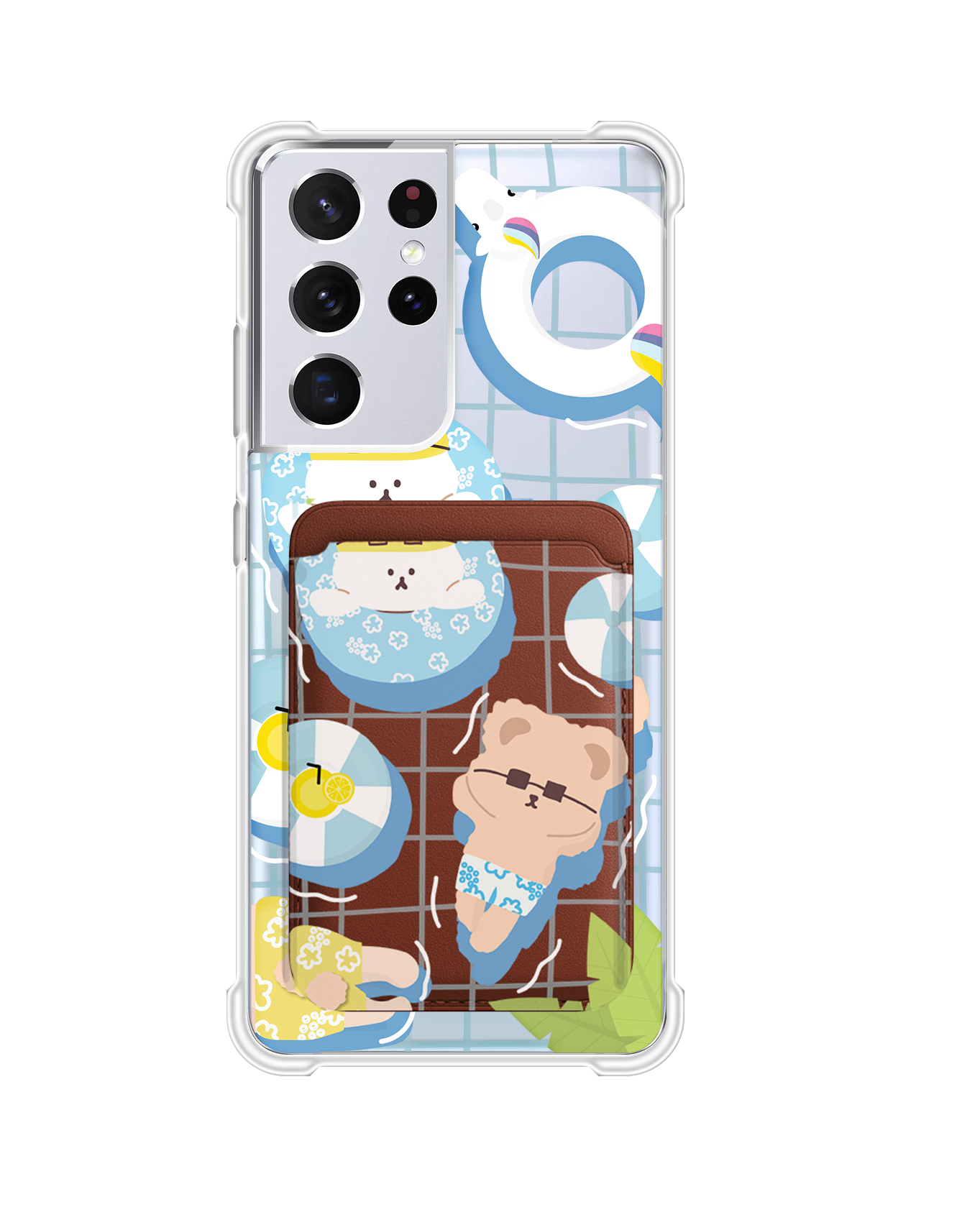 Android Magnetic Wallet Case - Pool Party Blue