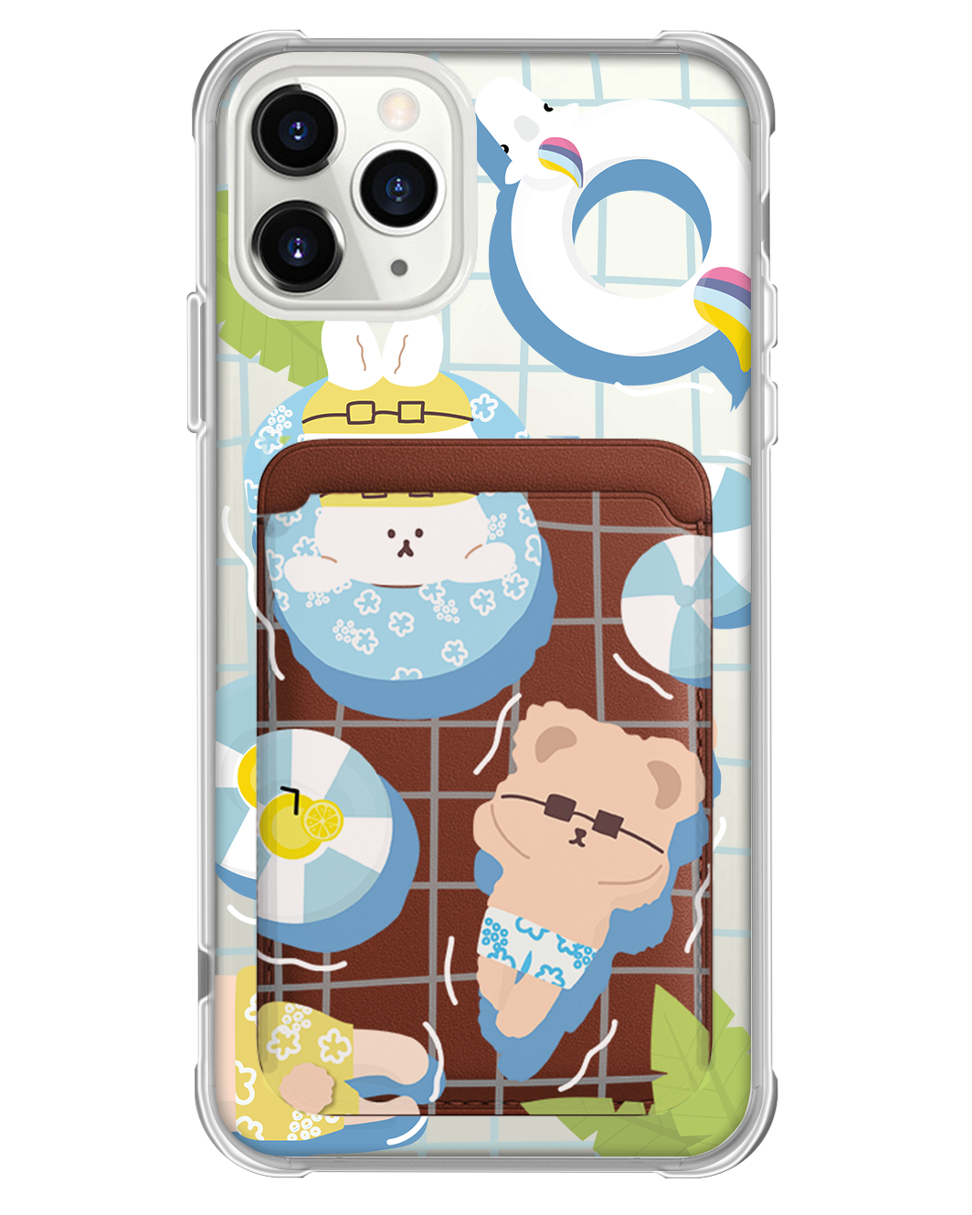 iPhone Magnetic Wallet Case - Pool Party Blue