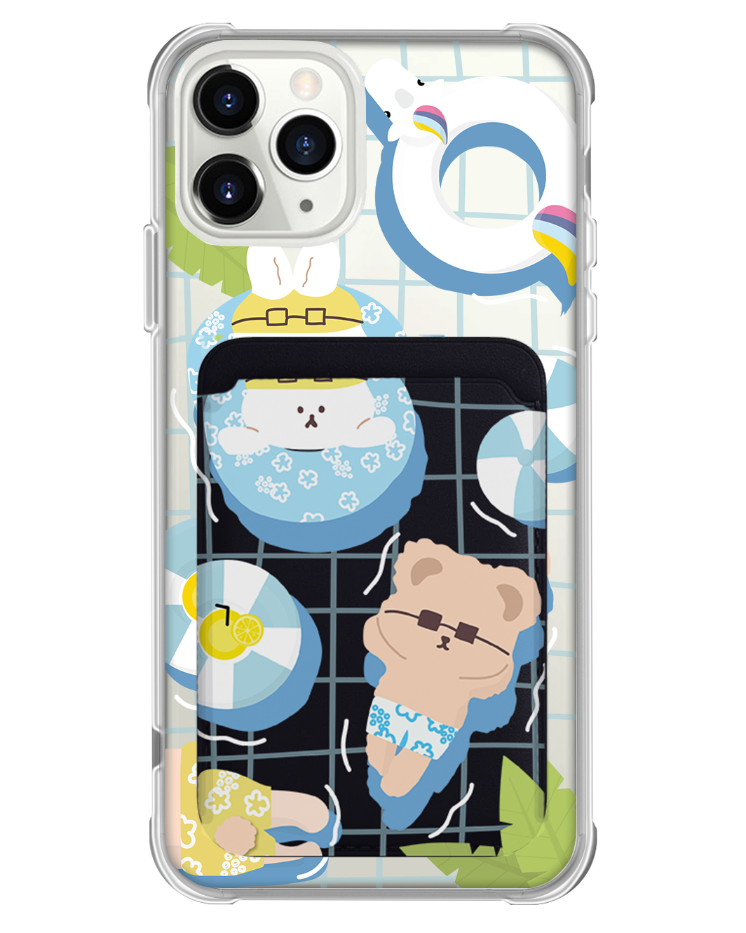 iPhone Magnetic Wallet Case - Pool Party Blue