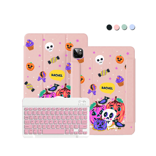 ฝาพับคีย์บอร์ดไร้สายสำหรับ iPad / Android Tab - Pumpkin Monster