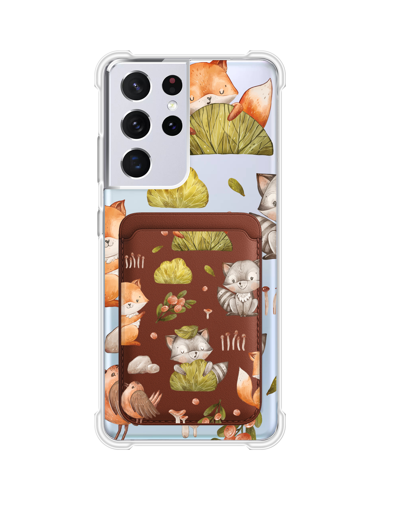 Android Magnetic Wallet Case - Racoon and Friends