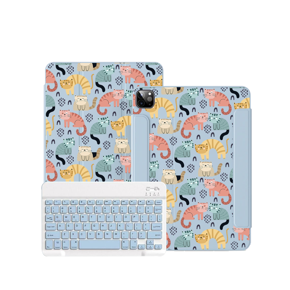 ฝาพับคีย์บอร์ดไร้สายสำหรับ iPad / Android - Rainbow Meow 1.0