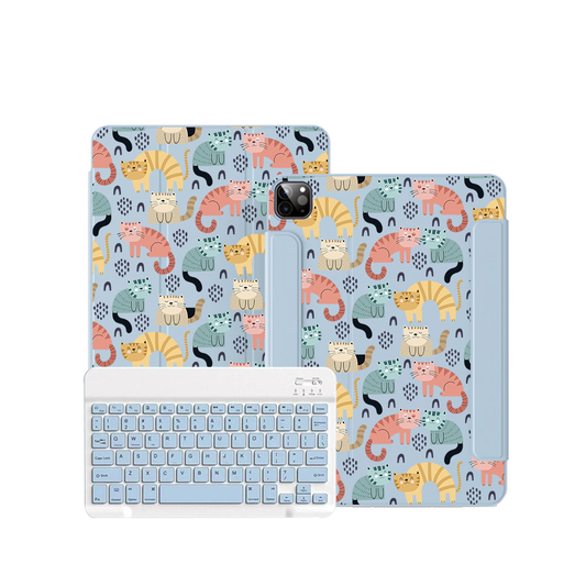 ฝาพับคีย์บอร์ดไร้สายสำหรับ iPad / Android - Rainbow Meow 1.0
