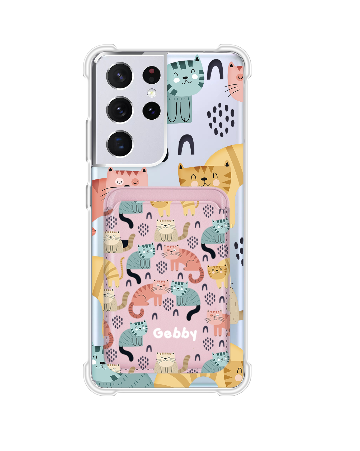 Android Magnetic Wallet Case - Rainbow Meow 1.0