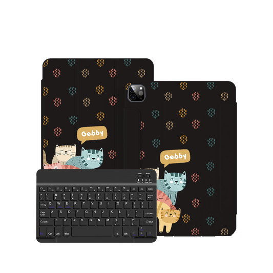 ฝาพับคีย์บอร์ดไร้สายสำหรับ iPad / Android Tab - Rainbow Meow 2.0