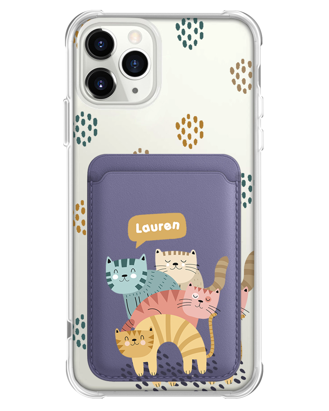 iPhone Magnetic Wallet Case - Rainbow Meow 2.0