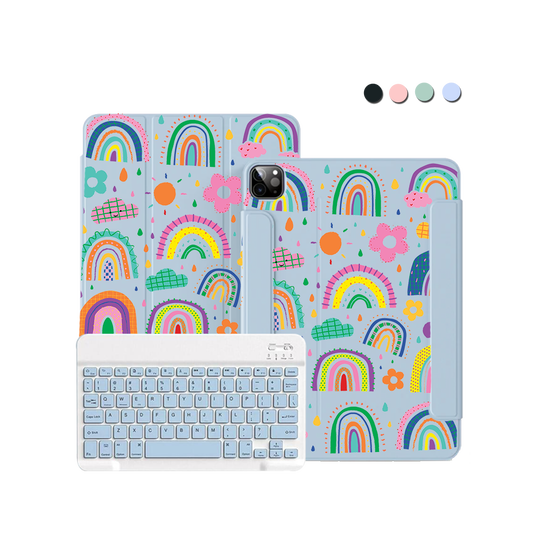 ฝาพับคีย์บอร์ดไร้สายสำหรับ iPad / Android - สีรุ้ง