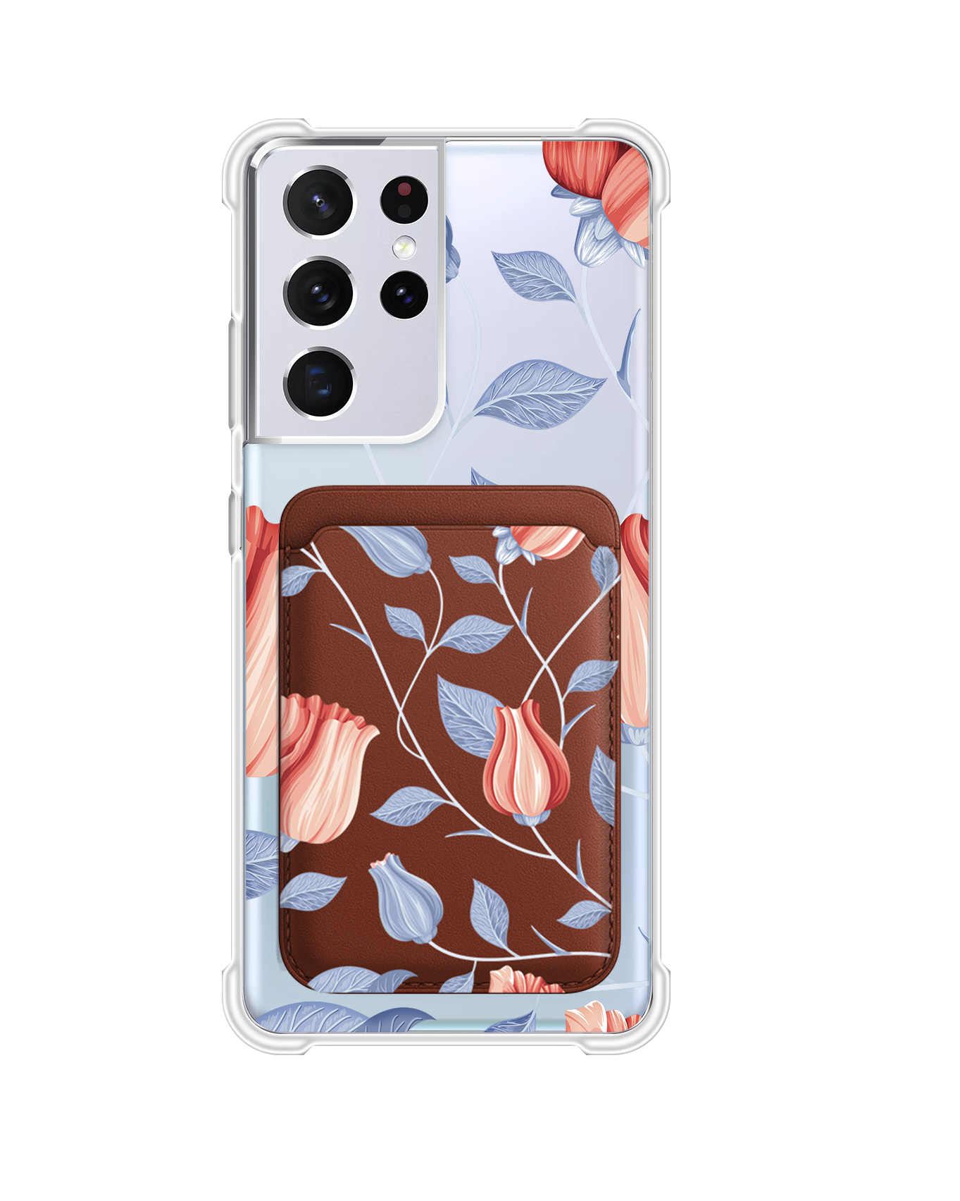 Android Magnetic Wallet Case - Red Tulip