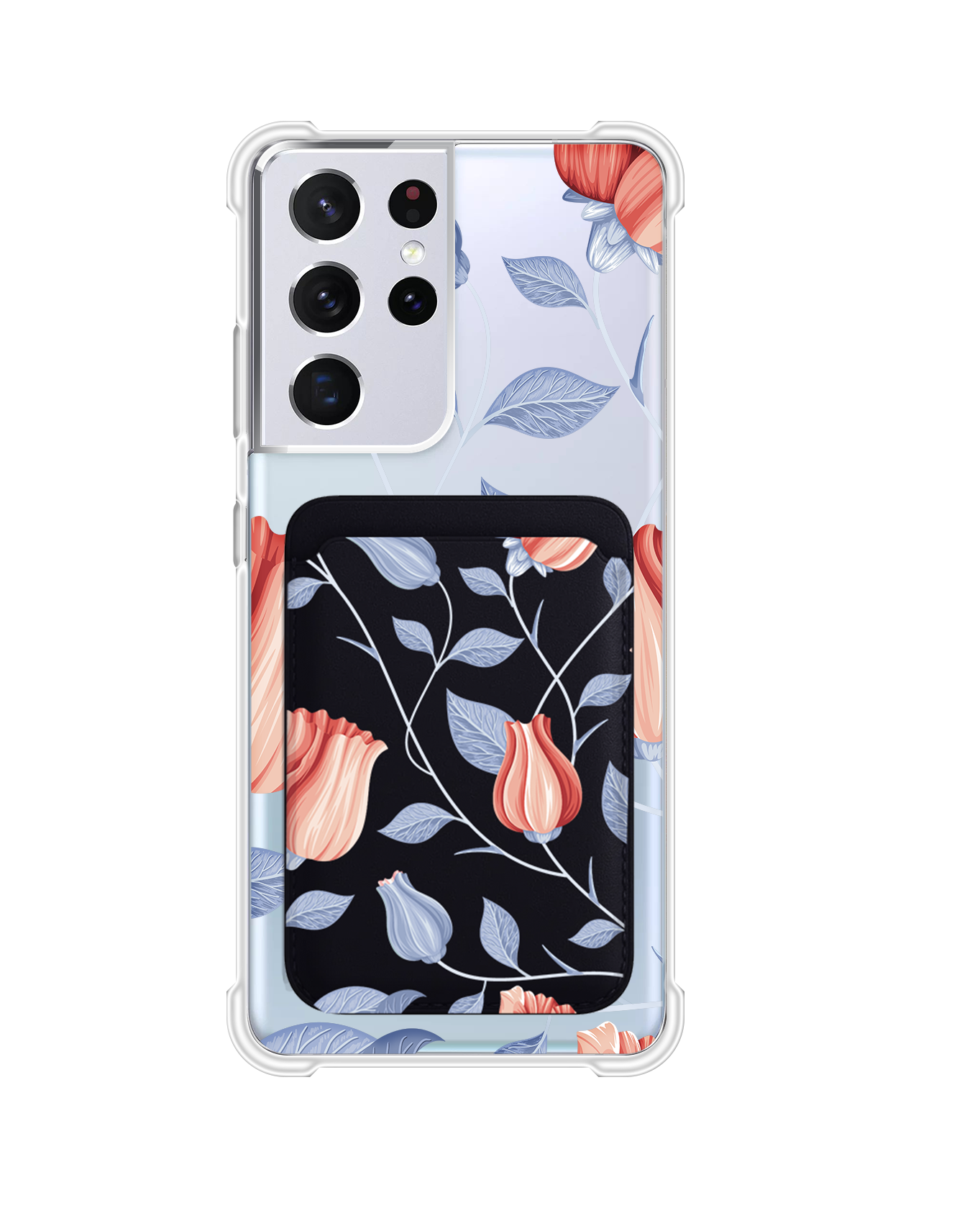Android Magnetic Wallet Case - Red Tulip