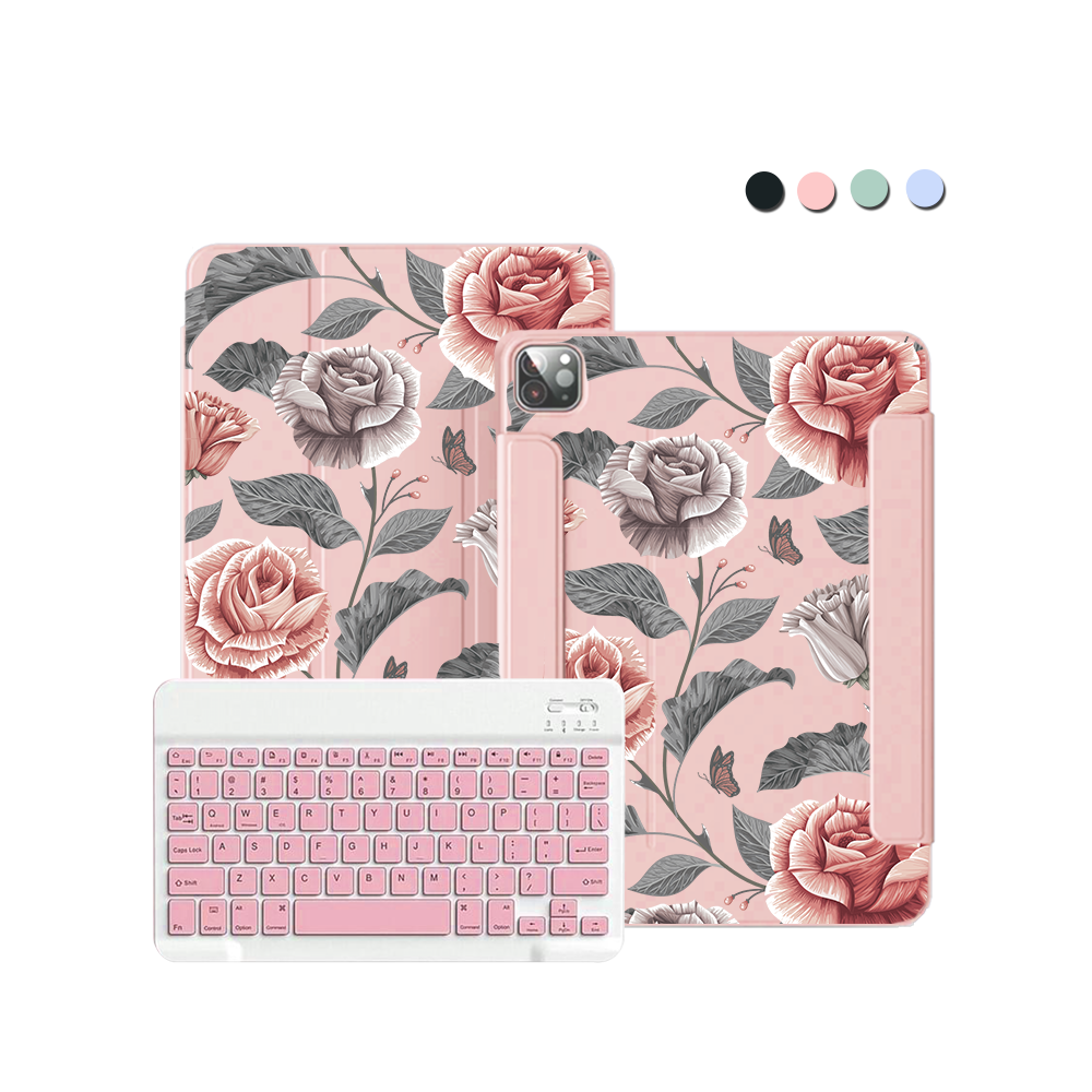 ฝาพับคีย์บอร์ดไร้สายสำหรับ iPad / Android - โรซี่