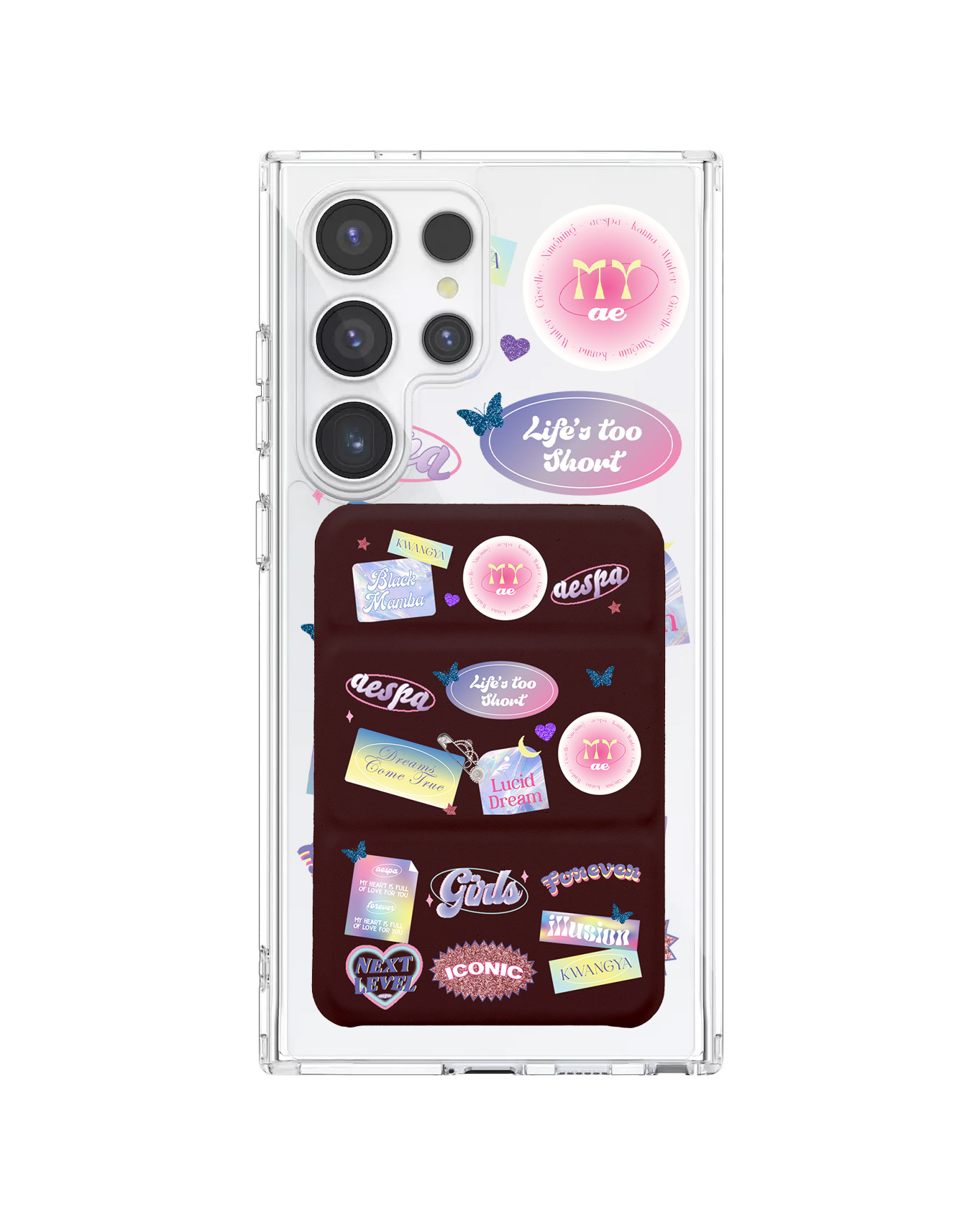 เคสกระเป๋าสตางค์พับสามทบแบบแม่เหล็กสำหรับ Android - Aespa Girl Pack