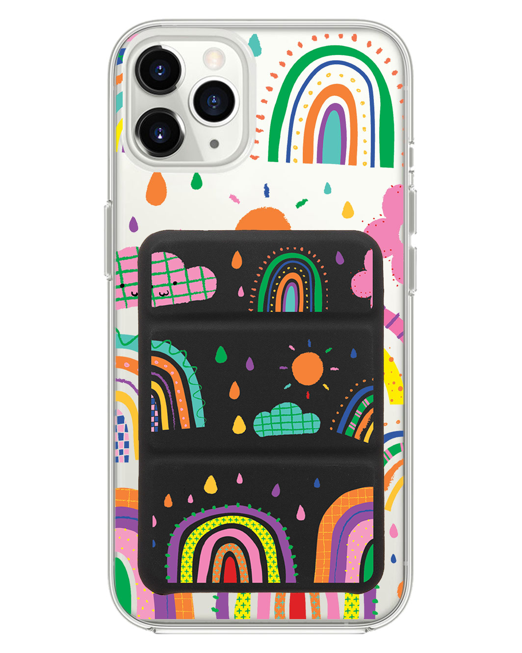 เคส iPhone แบบพับสามทบแม่เหล็ก - สีรุ้ง
