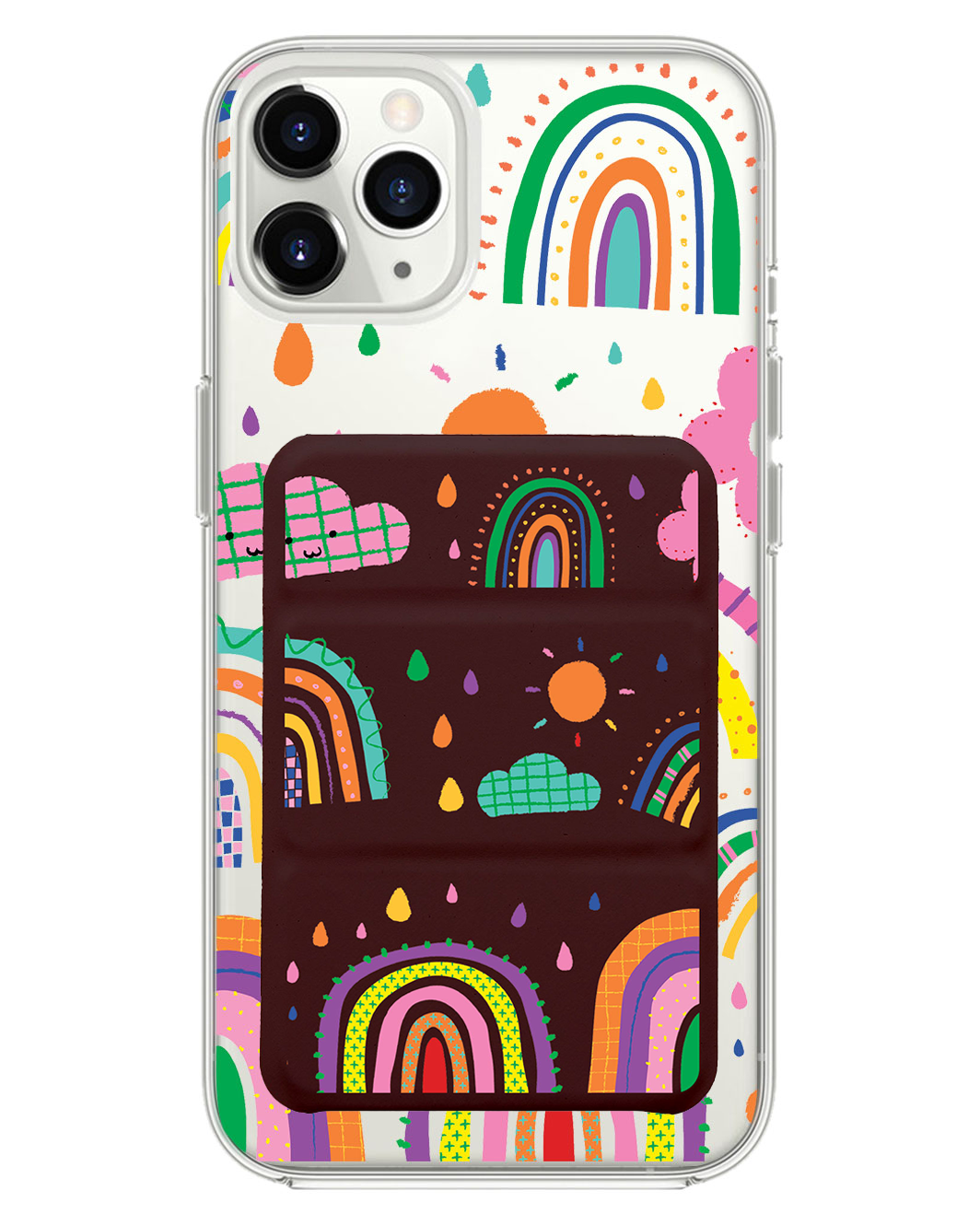 เคส iPhone แบบพับสามทบแม่เหล็ก - สีรุ้ง