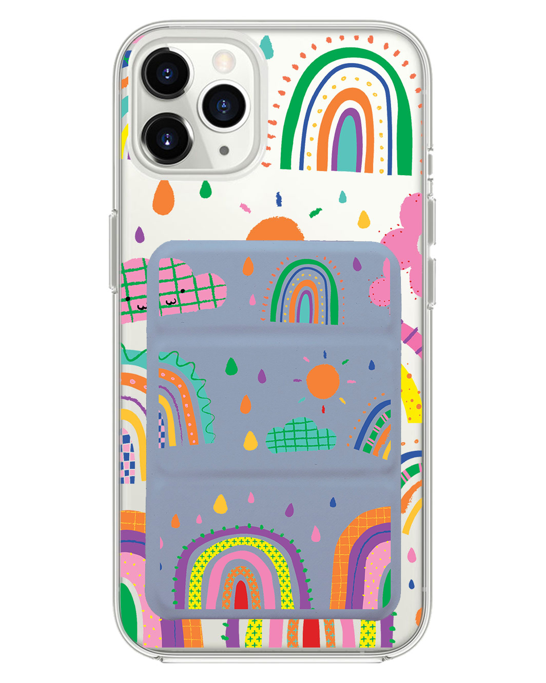 เคส iPhone แบบพับสามทบแม่เหล็ก - สีรุ้ง