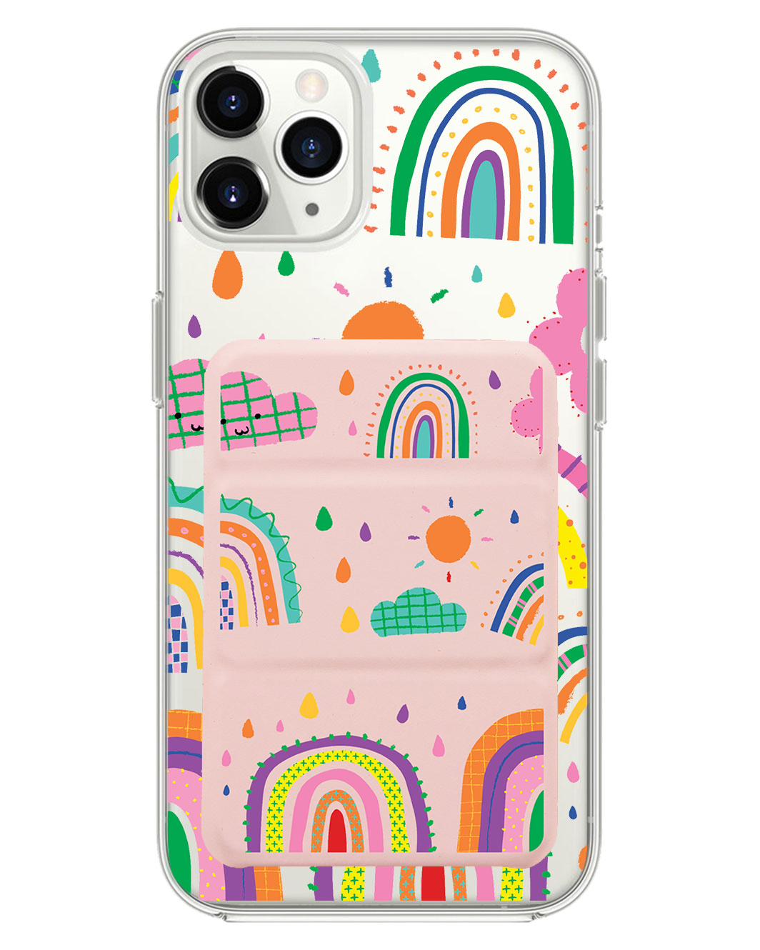 เคส iPhone แบบพับสามทบแม่เหล็ก - สีรุ้ง