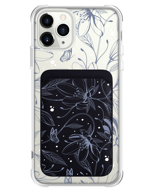 iPhone Magnetic Wallet Case - Sketchy Flower & Butterfly 2.0