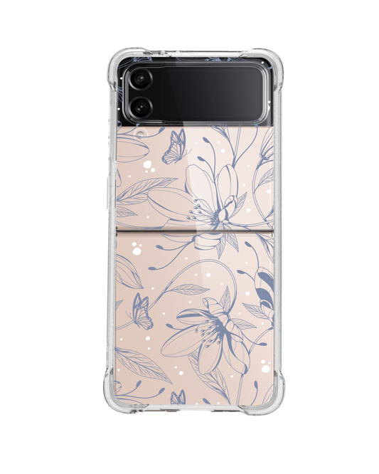 Android Flip / Fold Rearguard Hybrid - Sketchy Flower & Butterfly 2.0