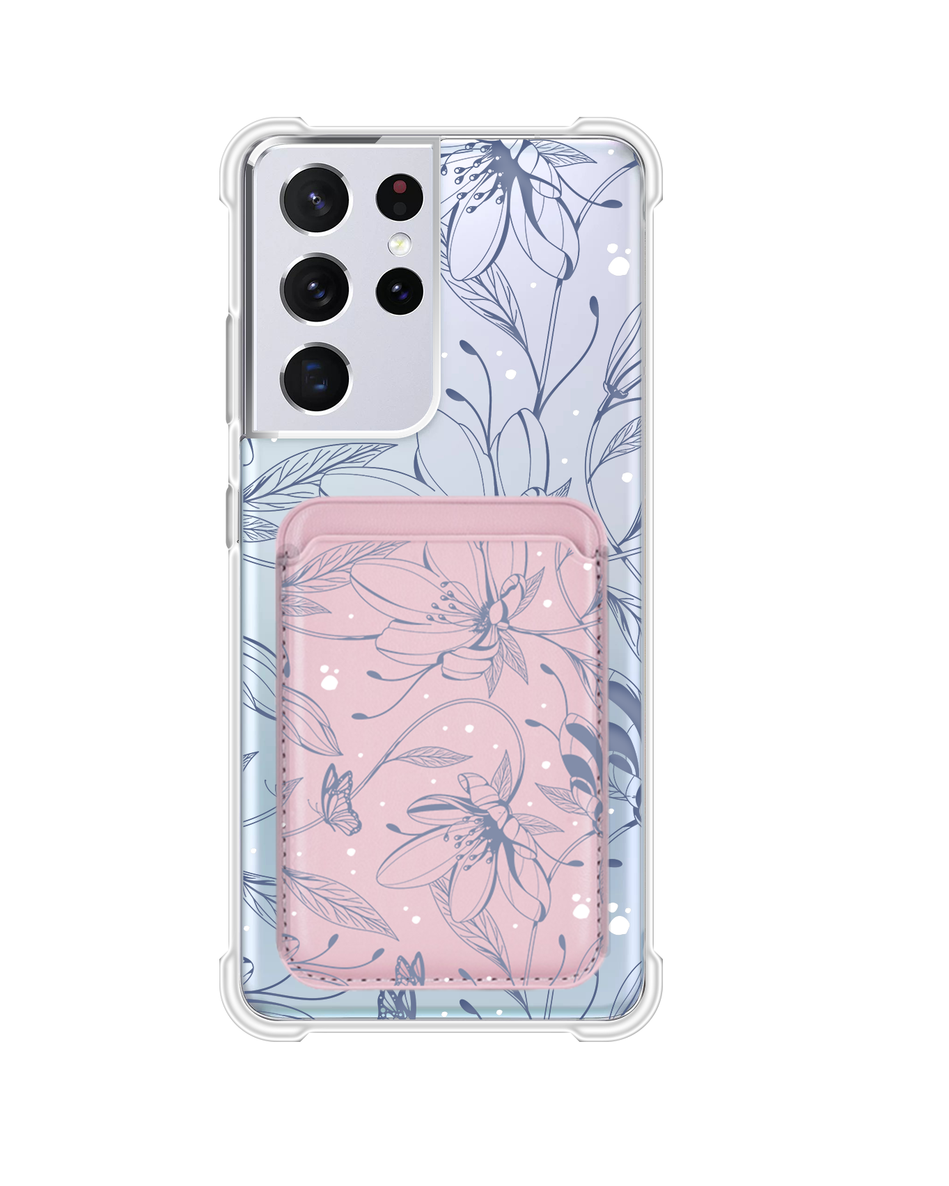 เคสกระเป๋าสตางค์แม่เหล็กสำหรับ Android - Sketchy Flower &amp; Butterfly 2.0