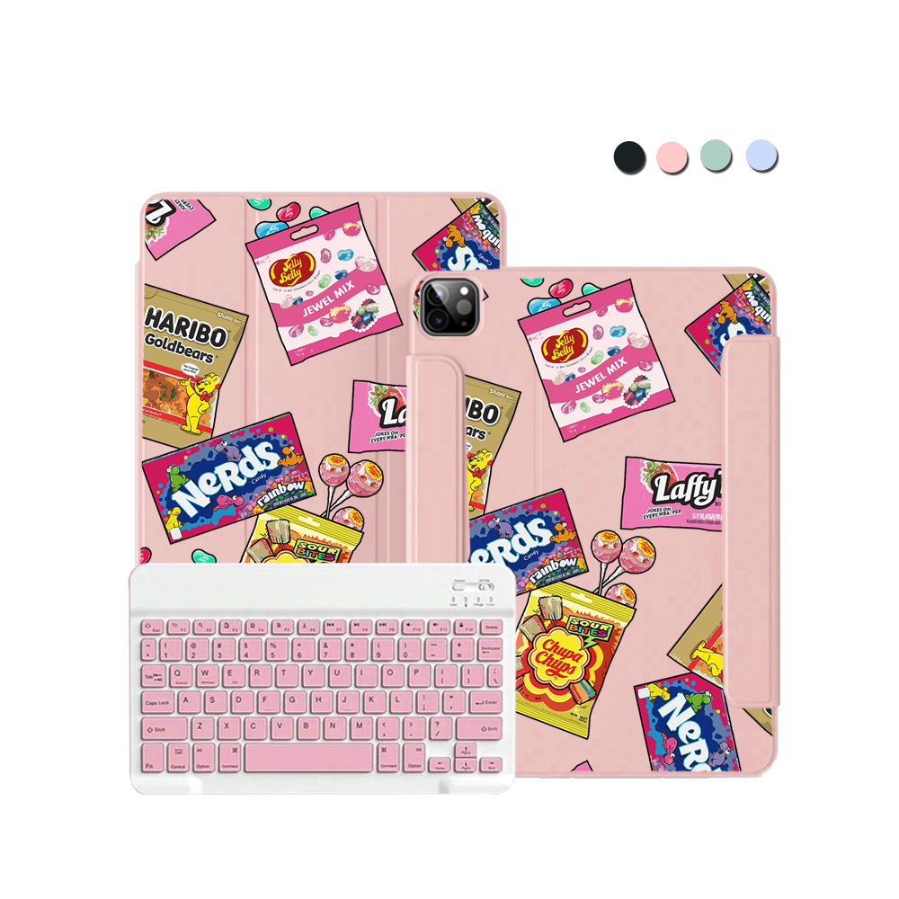 ฝาพับคีย์บอร์ดไร้สายสำหรับ iPad / Android - ขนมหวานและเยลลี่