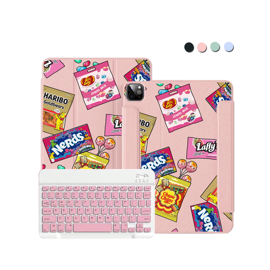 ฝาพับคีย์บอร์ดไร้สายสำหรับ iPad / Android - ขนมหวานและเยลลี่
