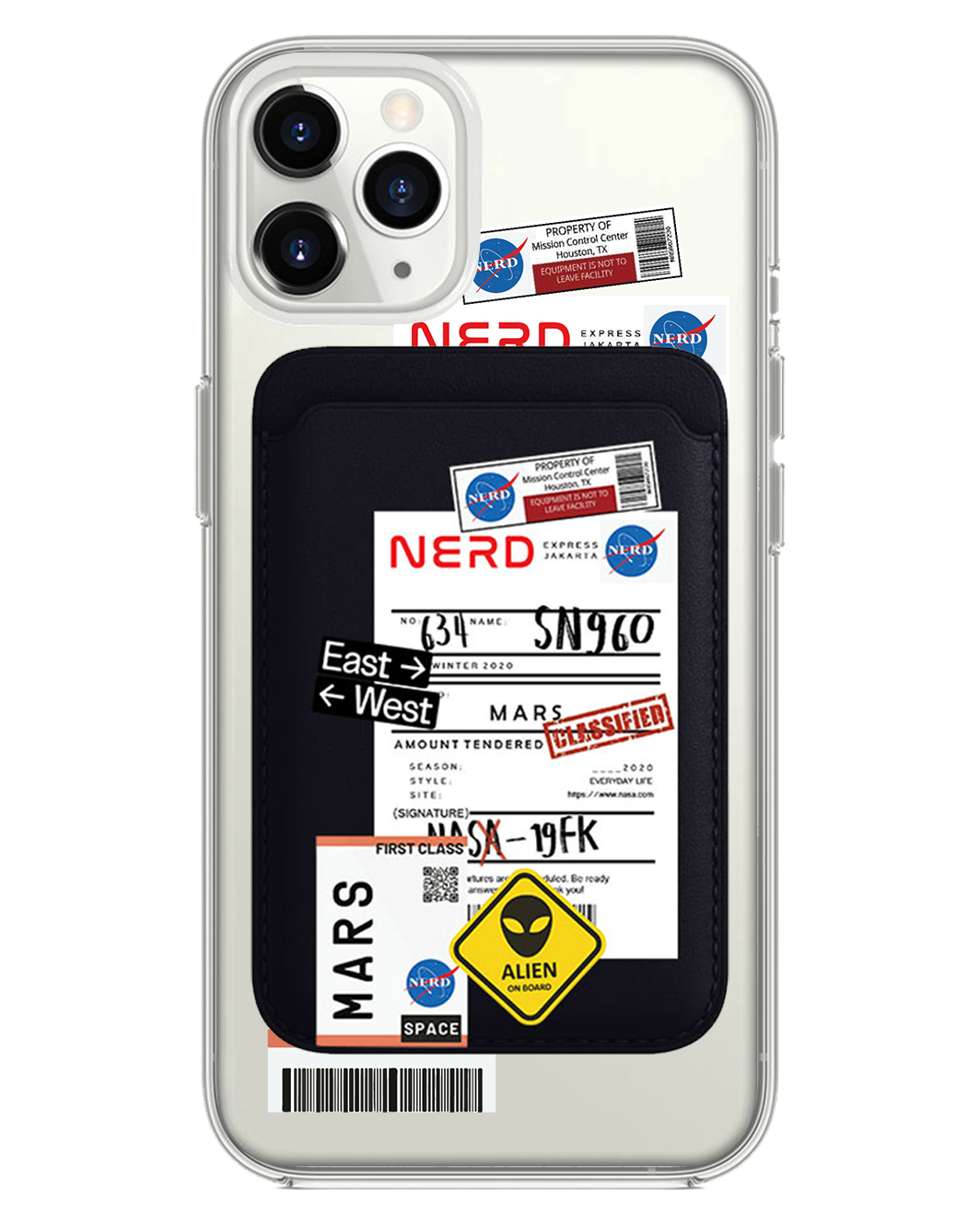 iPhone Magnetic Wallet Case - Ticket to Mars