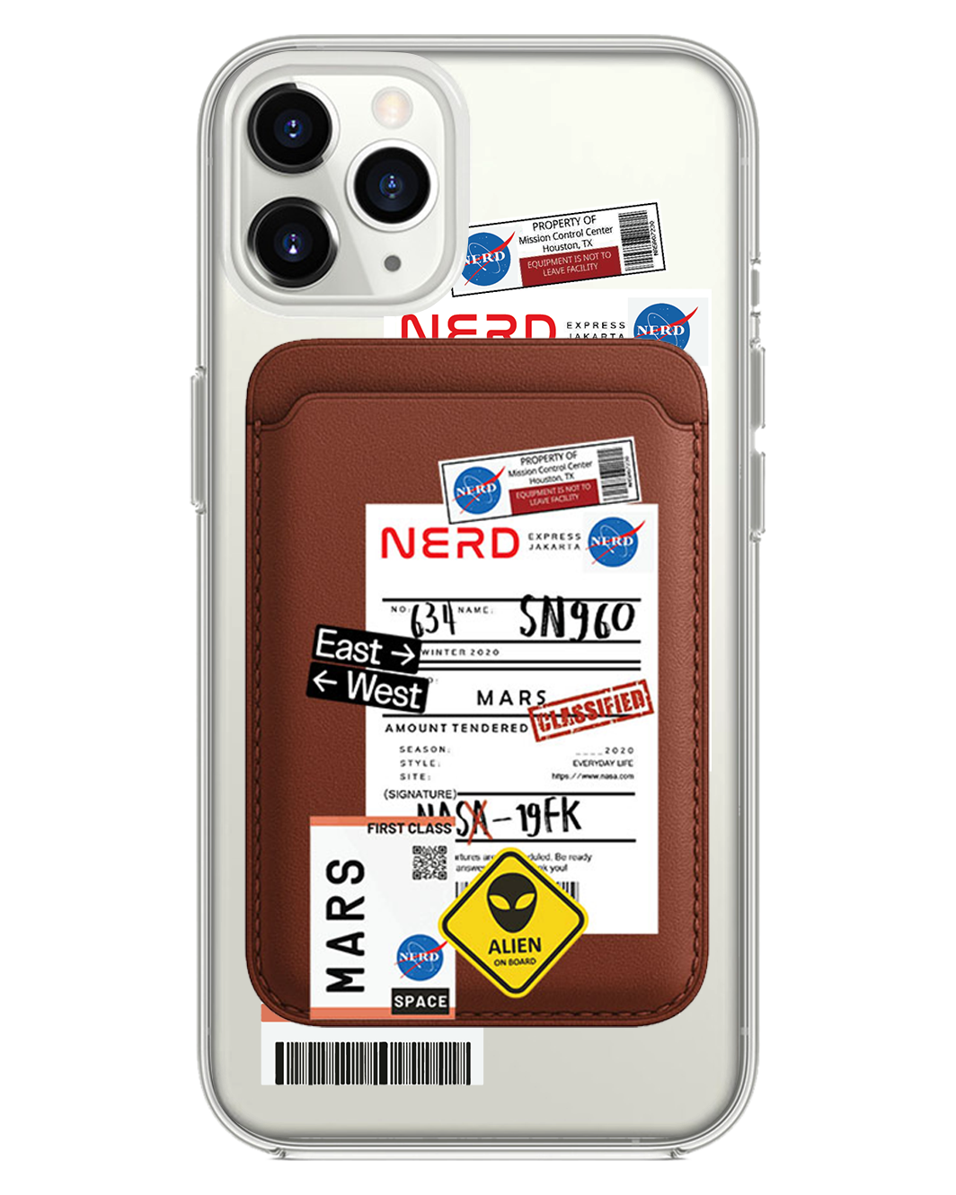 iPhone Magnetic Wallet Case - Ticket to Mars