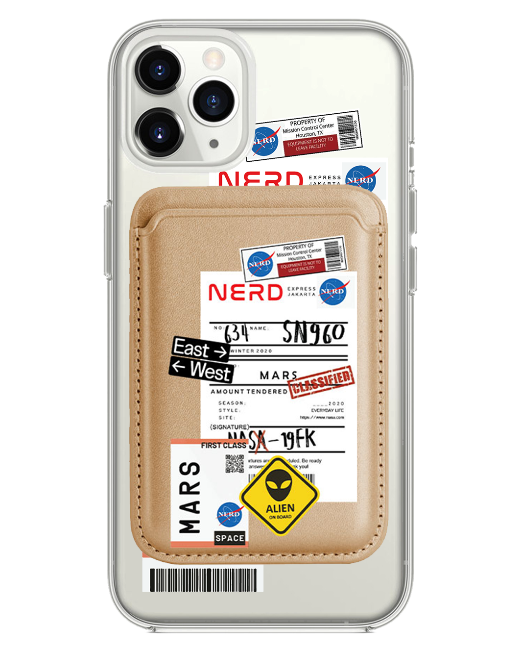 iPhone Magnetic Wallet Case - Ticket to Mars