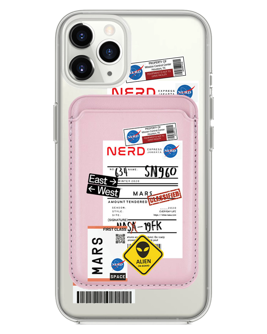 iPhone Magnetic Wallet Case - Ticket to Mars