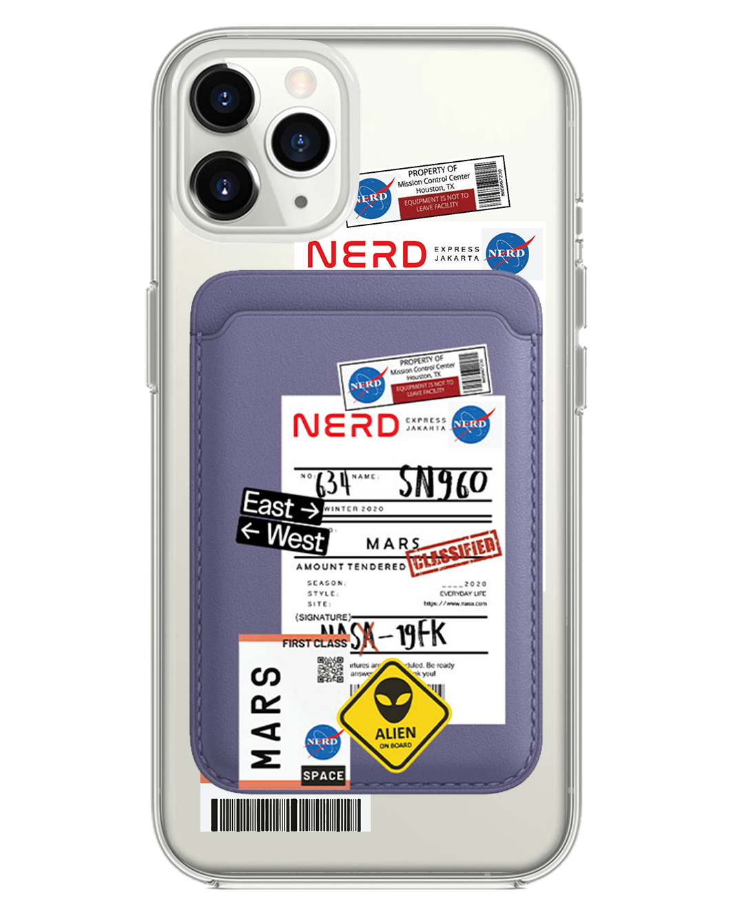 iPhone Magnetic Wallet Case - Ticket to Mars