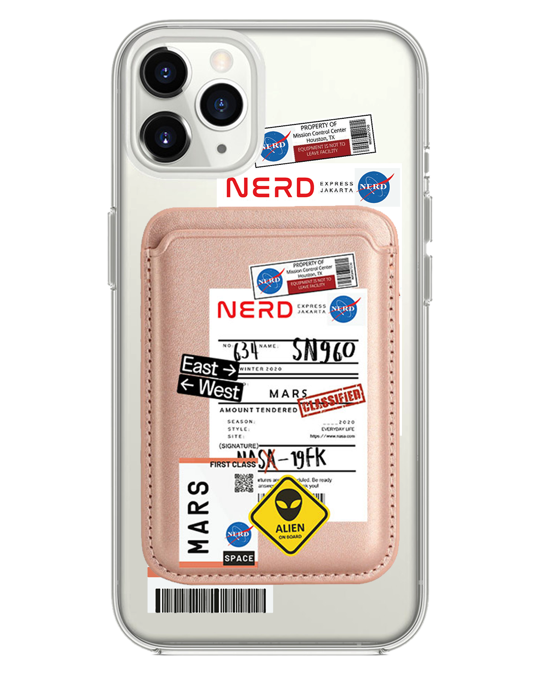 iPhone Magnetic Wallet Case - Ticket to Mars