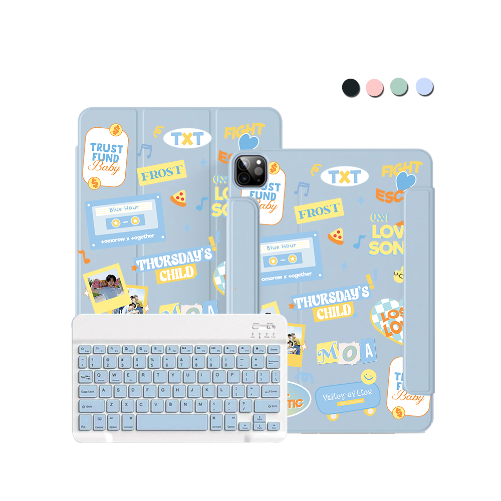 สติ๊กเกอร์ TXT สำหรับ iPad / Android คีย์บอร์ดไร้สายแบบพลิกได้