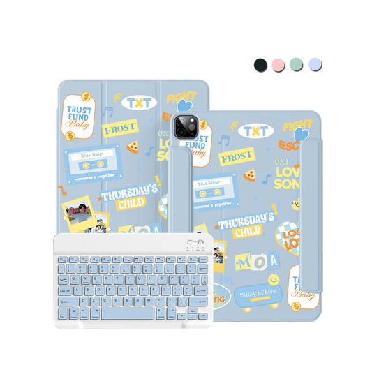 สติ๊กเกอร์ TXT สำหรับ iPad / Android คีย์บอร์ดไร้สายแบบพลิกได้