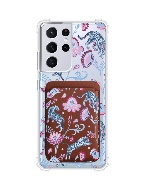 Android Magnetic Wallet Case - Tiger & Floral 3.0