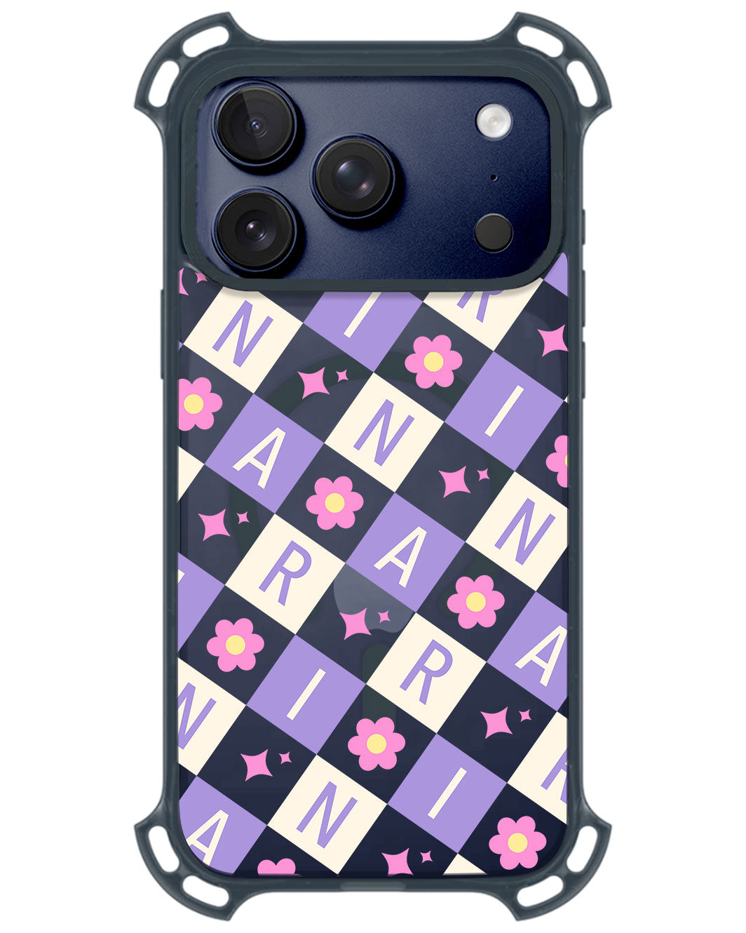 iPhone Rearguard UltimateZ - CUSTOM MONOGRAM 3.0 Flower Grid 3.0