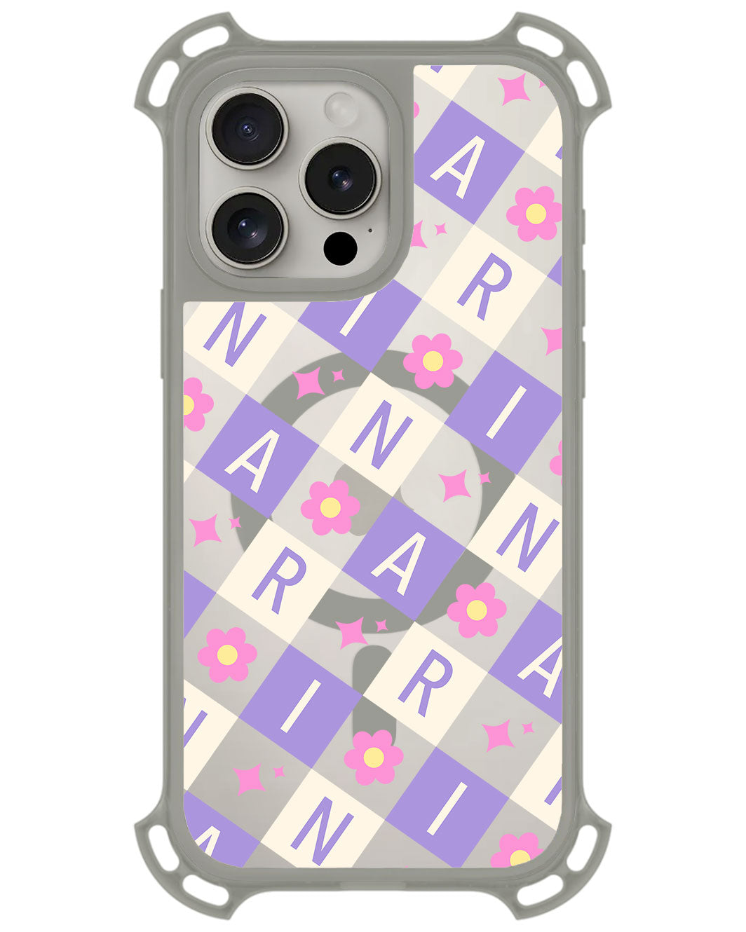 iPhone Rearguard UltimateZ - CUSTOM MONOGRAM 3.0 Flower Grid 3.0
