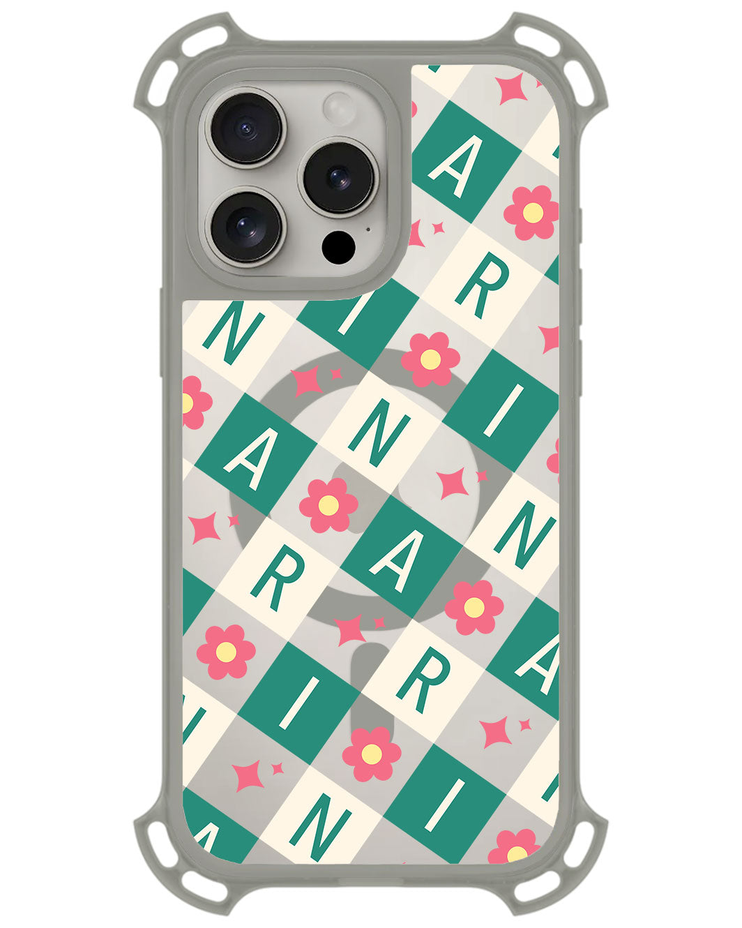 iPhone Rearguard UltimateZ - CUSTOM MONOGRAM 3.0 Flower Grid 4.0