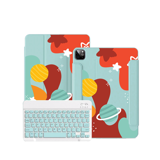ฝาพับคีย์บอร์ดไร้สายสำหรับ iPad / Android Tab - Abstract Planet 2.0