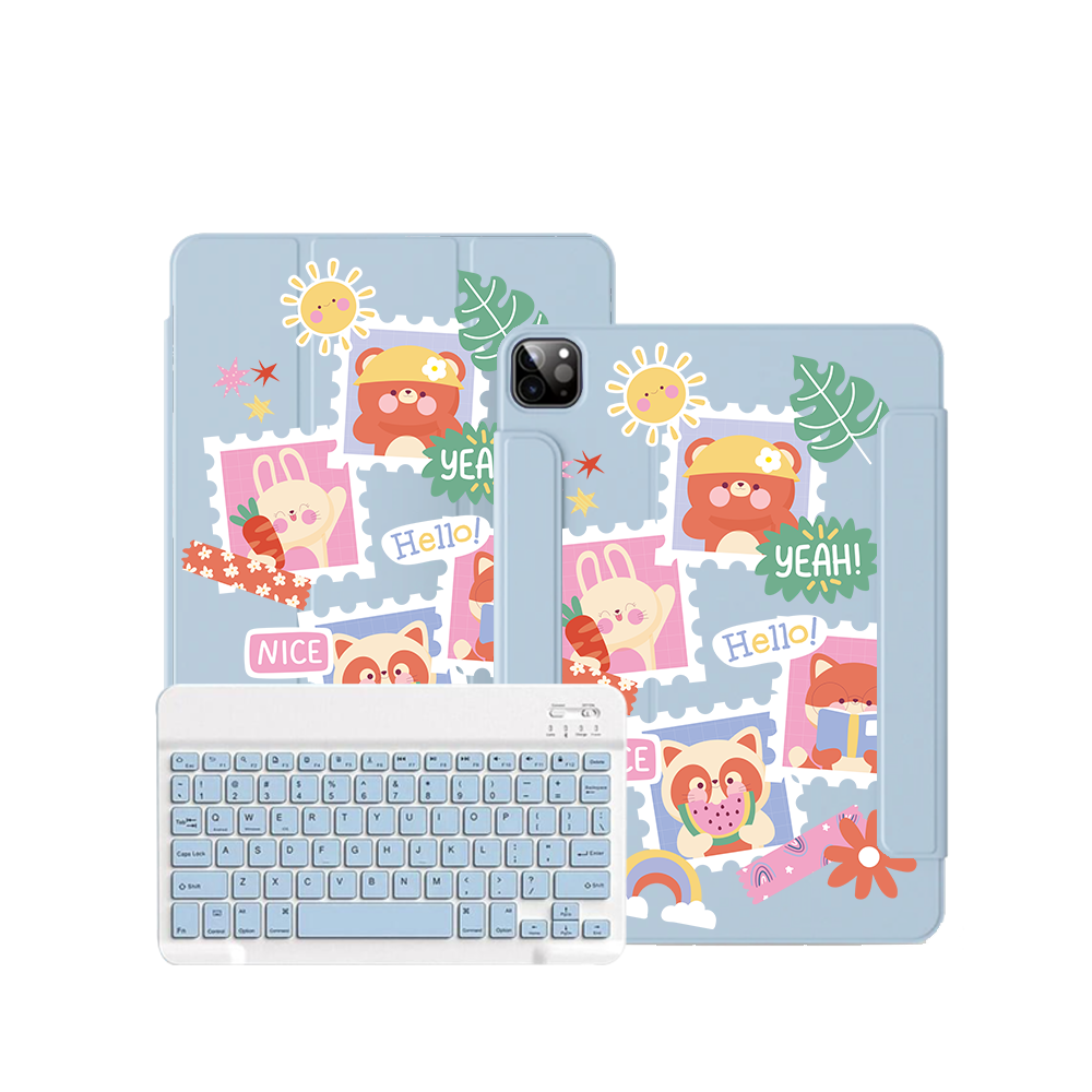ฝาพับคีย์บอร์ดไร้สายสำหรับ iPad / Android Tab - Animal Squad