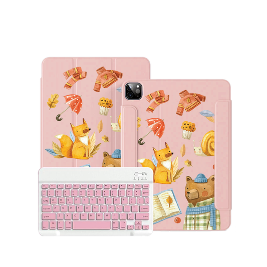 ฝาพับคีย์บอร์ดไร้สายสำหรับ iPad / Android - Bear &amp; Fox