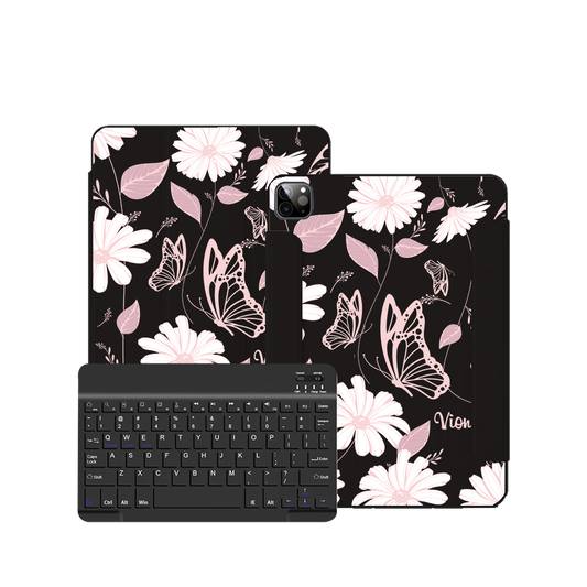 ฝาพับคีย์บอร์ดไร้สายสำหรับ iPad / Android - Butterfly Daisy