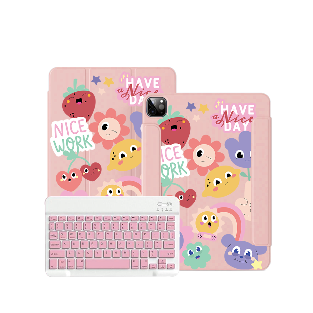 ฝาพับคีย์บอร์ดไร้สายสำหรับ iPad / Android Tab - Garden Party