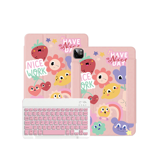 ฝาพับคีย์บอร์ดไร้สายสำหรับ iPad / Android Tab - Garden Party