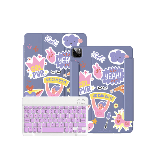 สติ๊กเกอร์ Girl Power สำหรับ iPad/Android Tab Wireless Keyboard Flipcover