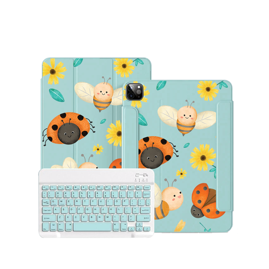 ฝาพับคีย์บอร์ดไร้สายสำหรับ iPad / Android - Lady Bug &amp; Bee