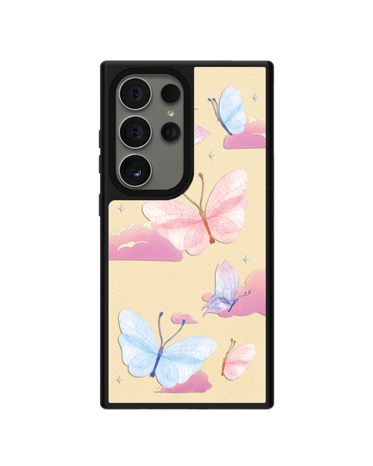 ด้ามจับหนัง Android - ลายผีเสื้อและเมฆ