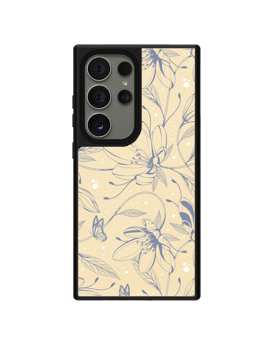 Android Leather Grip - Sketchy Flower & Butterfly 2.0