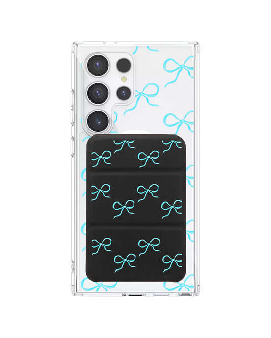 เคสกระเป๋าสตางค์พับสามทบแบบแม่เหล็กสำหรับ Android - Coquette Blue Bow