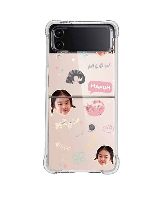 Android Flip / Fold Rearguard Hybrid - Face Grid Kitty